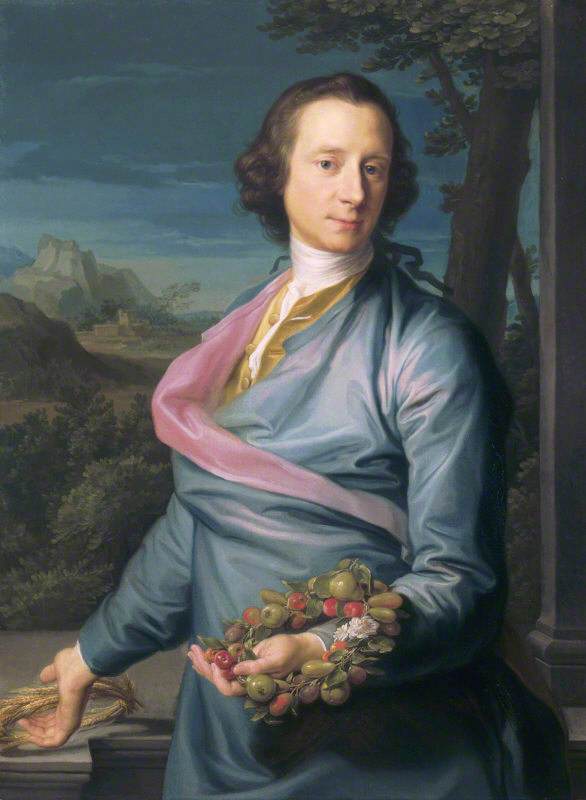 Sir Matthew Fetherstonhaugh, 1. Baron, Abgeordneter (1714-1774) mit Frucht- und Maiskränzen - Pompeo Batoni