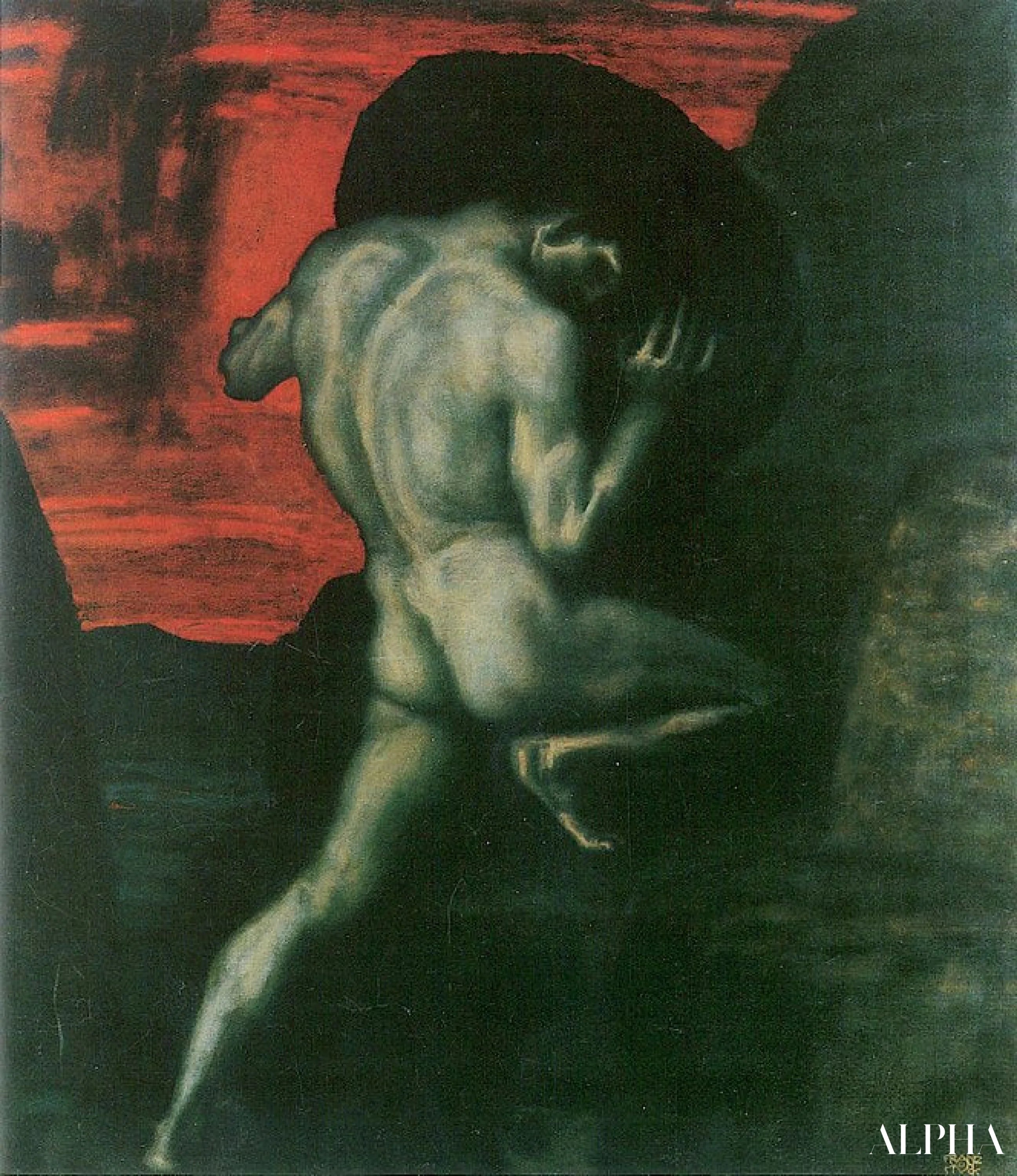 Reproduction du tableau « Sisyphus - Franz Von Stuck » par Alpha Reproduction en peinture à l’huile
