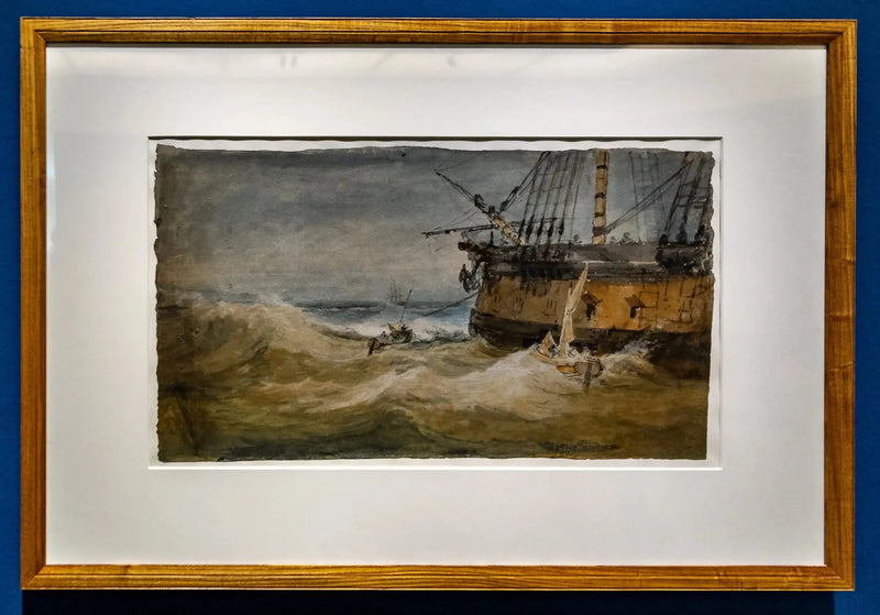 Kleine Boote neben einem Linienschiff - J. M. W. Turner