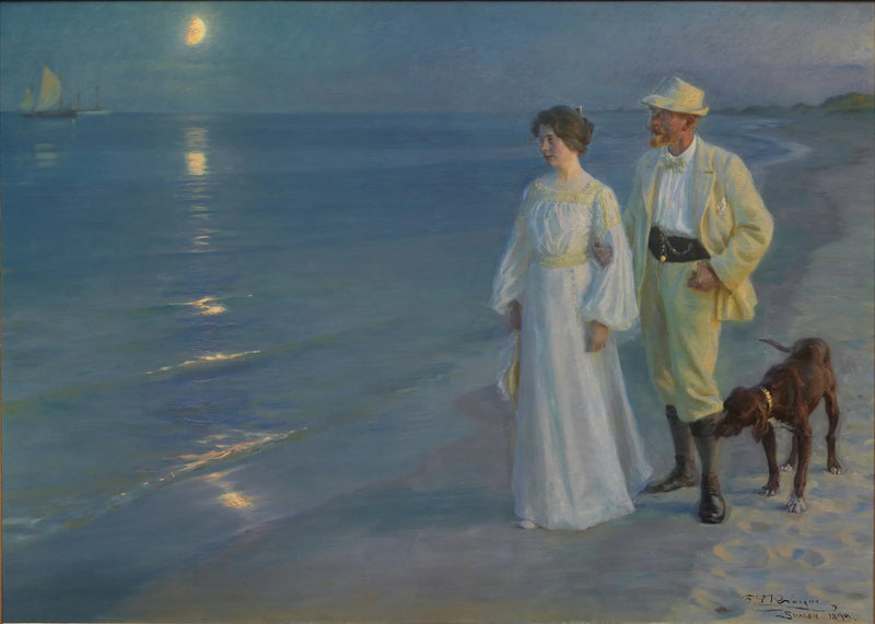 Sommerabend am Strand von Skagen – der Künstler und seine Frau - Peder Severin Krøyer