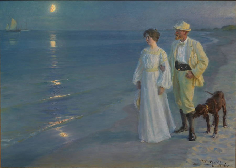 Sommerabend am Strand von Skagen – der Künstler und seine Frau - Peder Severin Krøyer