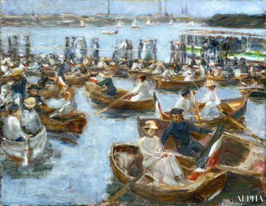 Soir dans les barques au bord de l'eau - Max Liebermann - Reproductions de tableaux et peintures haut de gamme