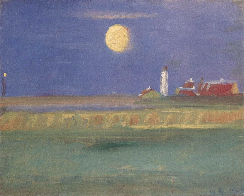 Mondscheinabend. Leuchtturm - Anna Ancher
