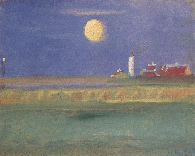 Mondscheinabend. Leuchtturm - Anna Ancher