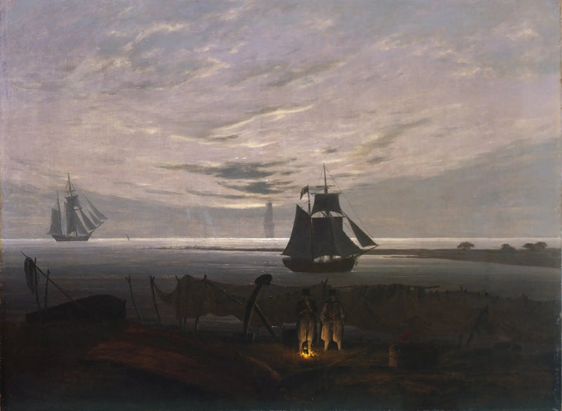 Abend am Strand der Ostsee - Caspar David Friedrich