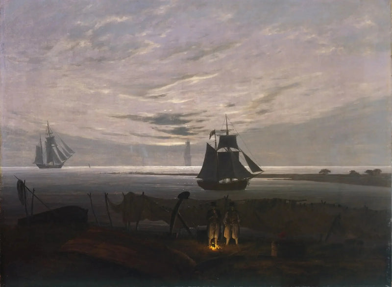 Abend am Strand der Ostsee - Caspar David Friedrich