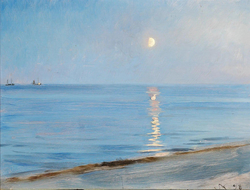 Abend am Strand von Skagen. Mondschein. - Peder Severin Krøyer