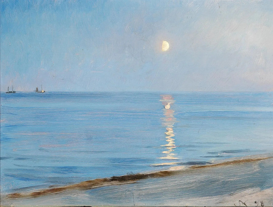 Abend am Strand von Skagen. Mondschein. - Peder Severin Krøyer