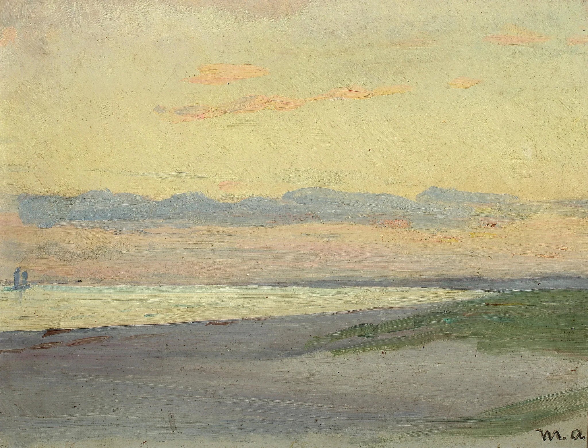 Soirée à Skagen avec vue sur la mer. - Michael Peter Ancher image 1 copie de tableau peinte à la main