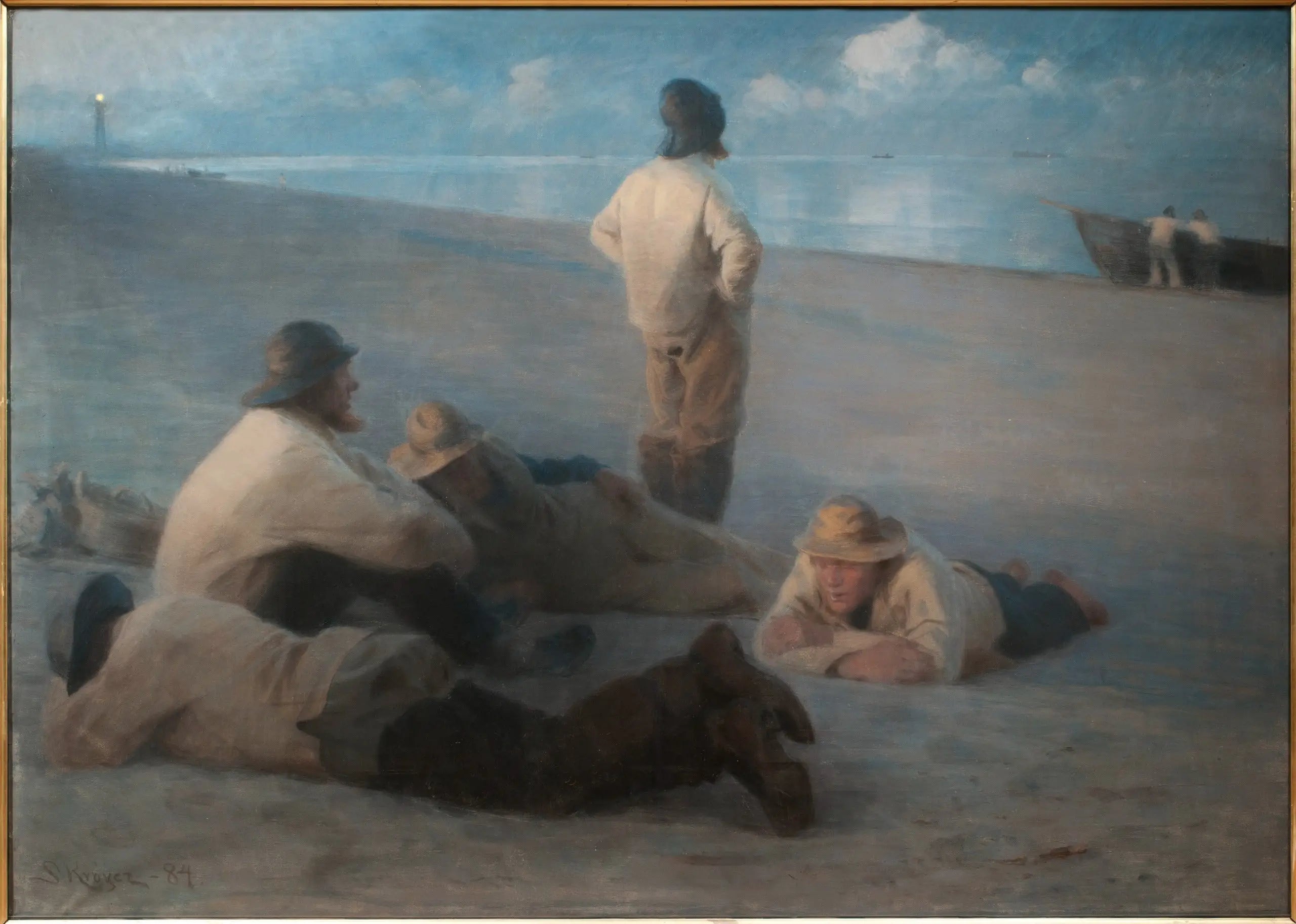 Soirée d'été sur la plage de Skagen - Peder Severin Krøyer image 1 copie de tableau peinte à la main
