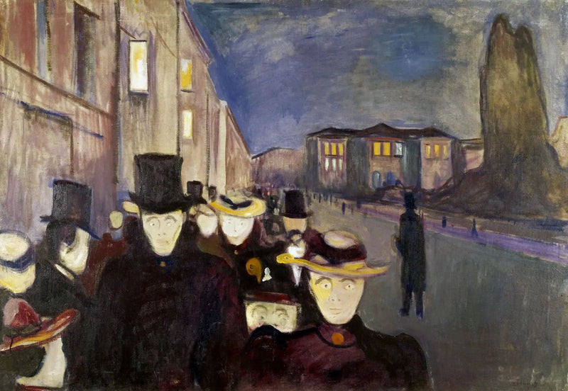 Abend auf der Karl Johan Straße - Edvard Munch