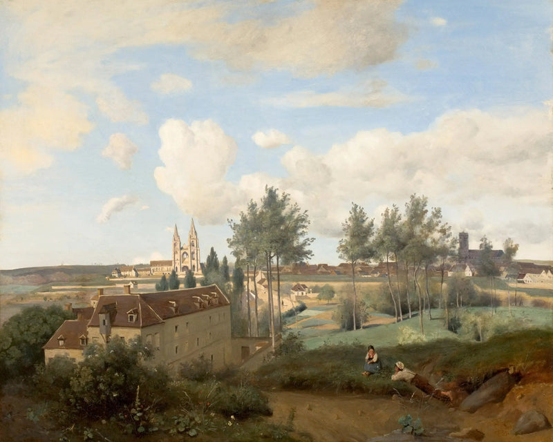 Soissons gesehen von der Fabrik von Herrn Henry - Jean-Baptiste Camille Corot