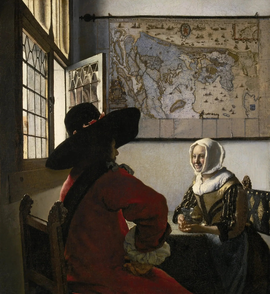 Soldat und lachendes Mädchen - Johannes Vermeer