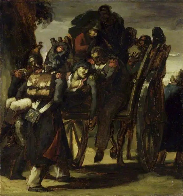 Verwundete Soldaten in einem Wagen - Théodore Géricault