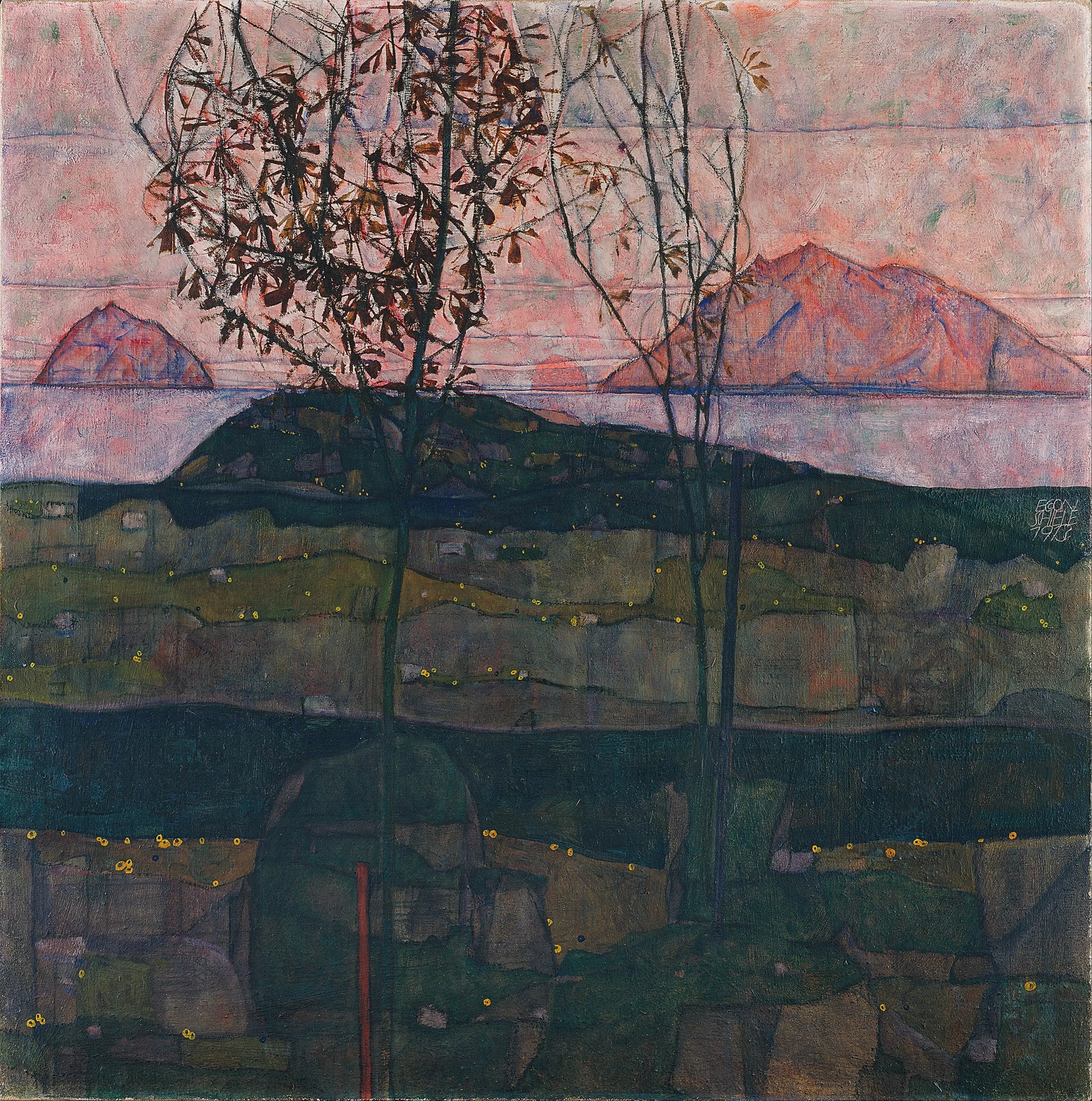 Soleil couchant - Egon Schiele image 1 reproduction artisanale de tableau