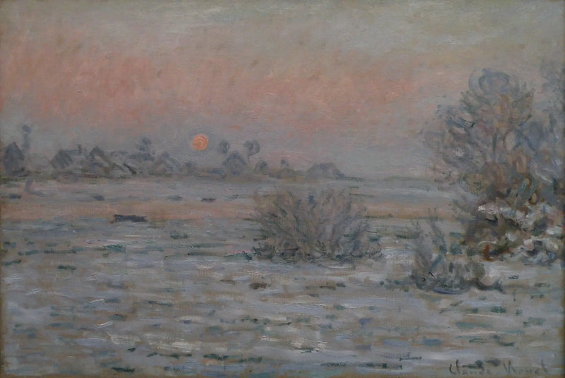 Wintersonne in Lavacourt - Claude Monet