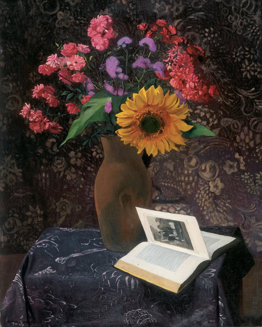 Soleil et roses cramoisies - Félix Vallotton image 1 tableau peint à l’huile sur toile