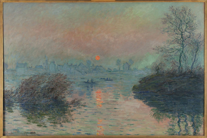Untergehende Sonne an der Seine bei Lavacourt W576 - Claude Monet