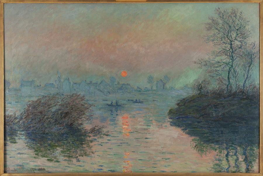 Sonnenuntergang über der Seine in Lavacourt, Wintereffekt - Claude Monet