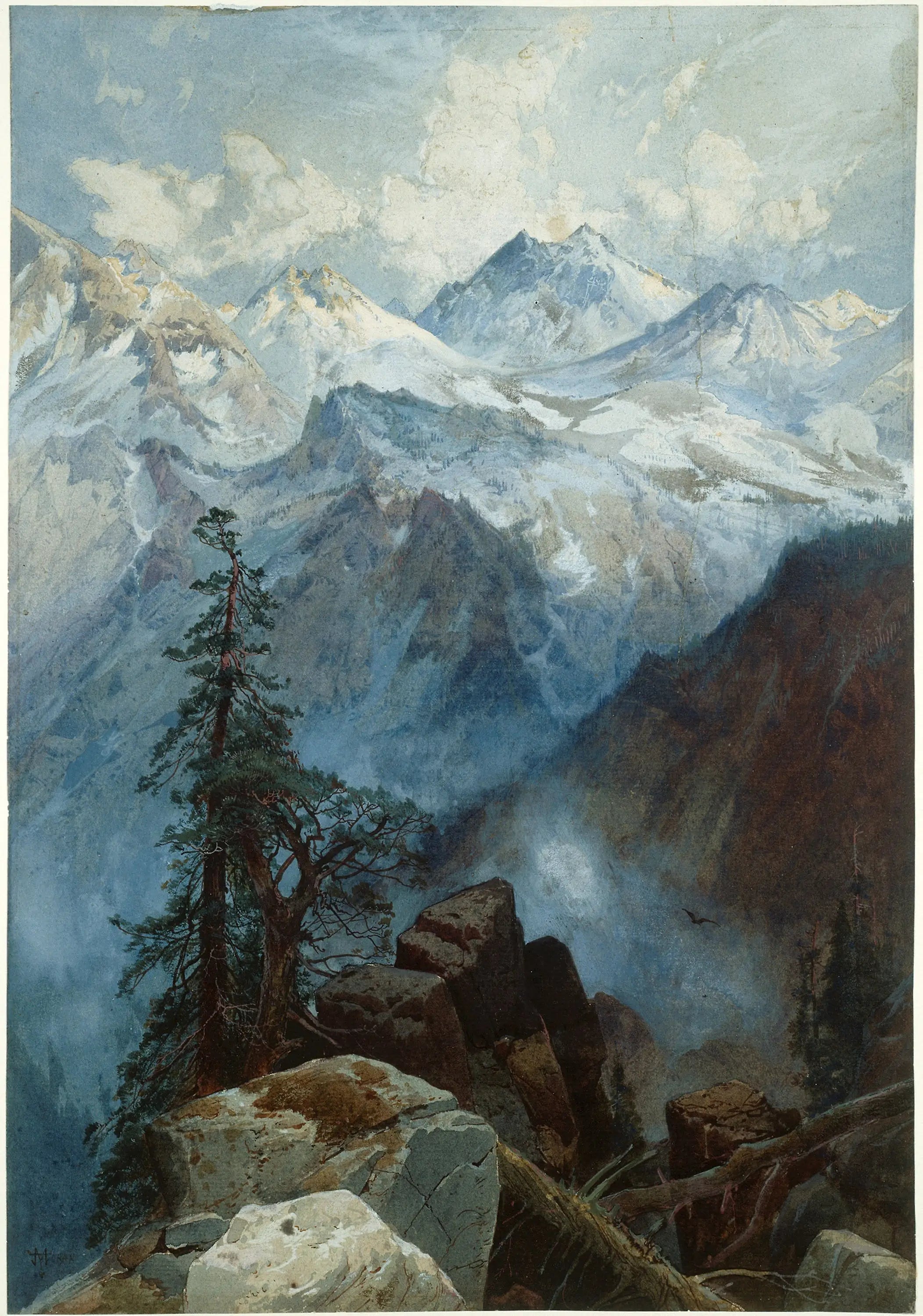 Sommet des Sierras - Thomas Moran image 1 reproduction de peinture à l’huile