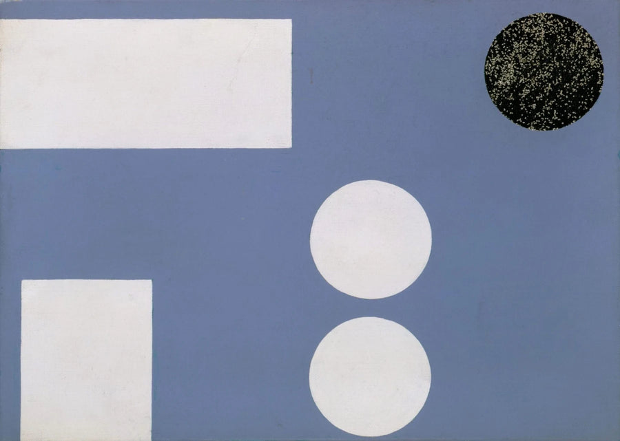 Composition à trois cercles et deux rectangles, peinture de Sophie Taeuber-Arp