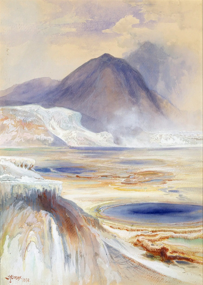 Heiße Quellen von Mammoth, Yellowstone - Thomas Moran