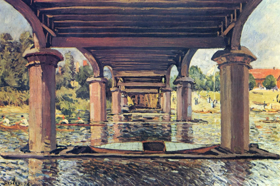 Unter der Brücke von Hampton Court - Alfred Sisley