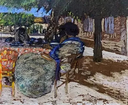 Sous les arbres du pavillon rouge - Édouard Vuillard image 1 reproduction artisanale de tableau