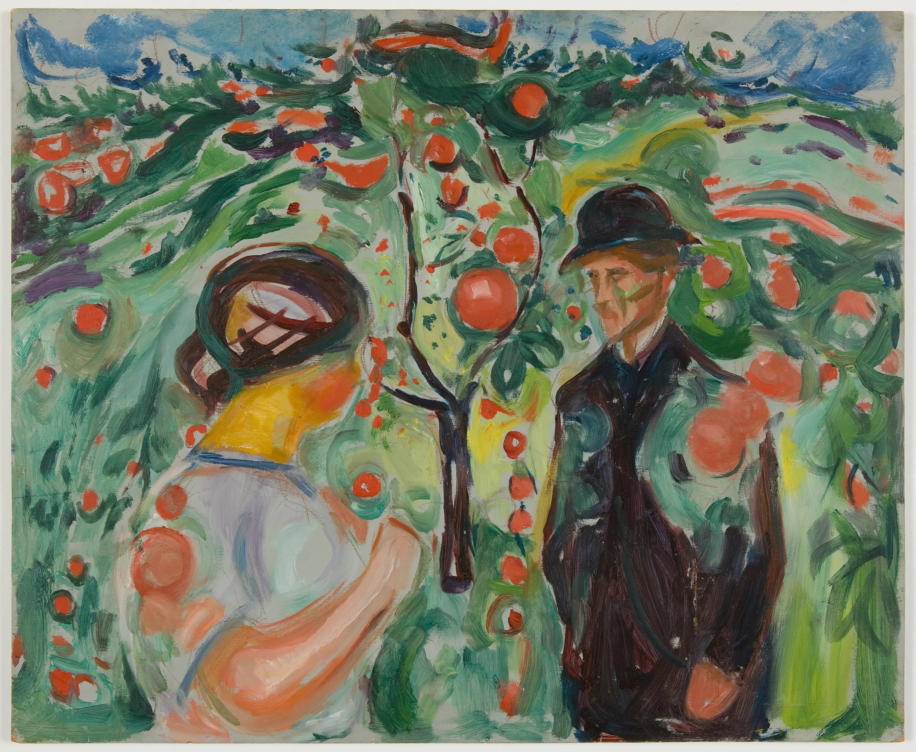 Sous les pommes rouges - Edvard Munch image 1 reproduction d’œuvre d’art à l’huile