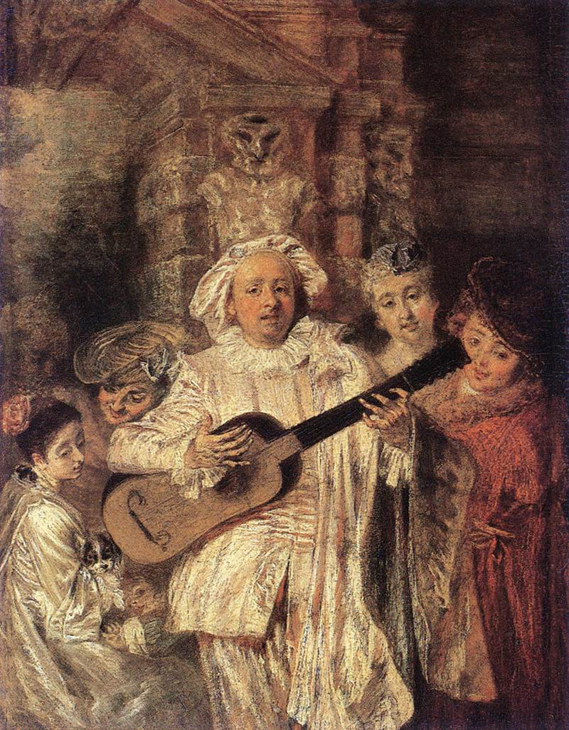 Unter einem Mezetin-Gewand - Antoine Watteau