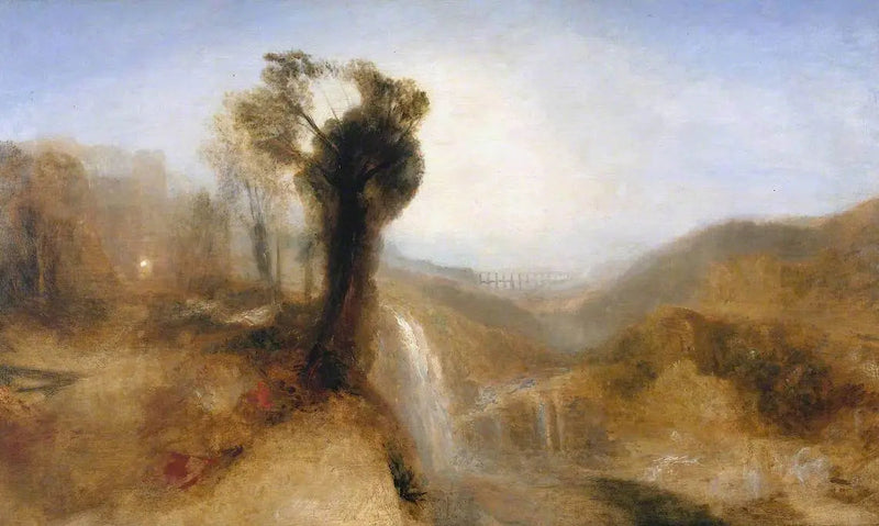 Südliche Landschaft mit einem Aquädukt und Wasserfall - J. M. W. Turner