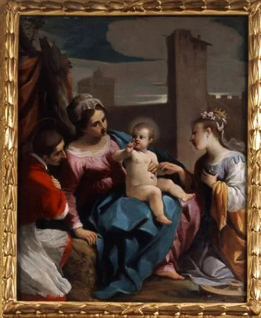 Sposalizio mistico di Santa Caterina - Guercino image 1 copie de tableau peinte à la main