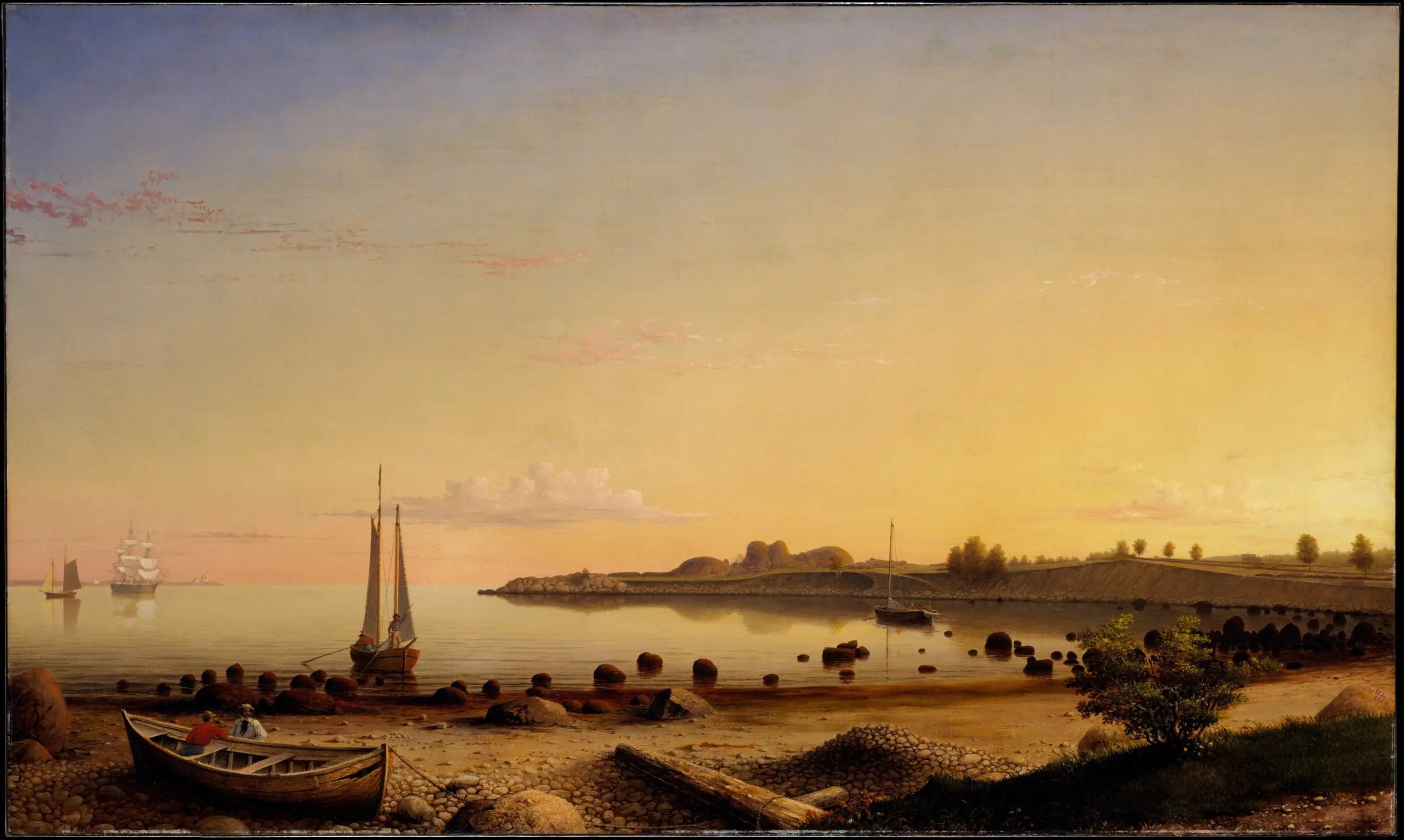 Stage Fort à travers le port de Gloucester - Fitz Henry Lane image 1 reproduction d’œuvre d’art à l’huile