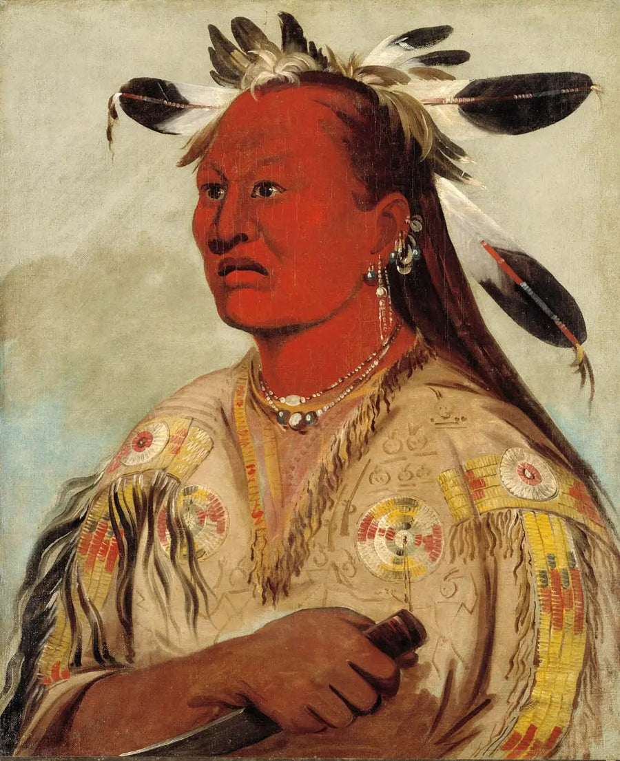 Stán-au-pat, Bloody Hand, Häuptling der Stammes - George Catlin