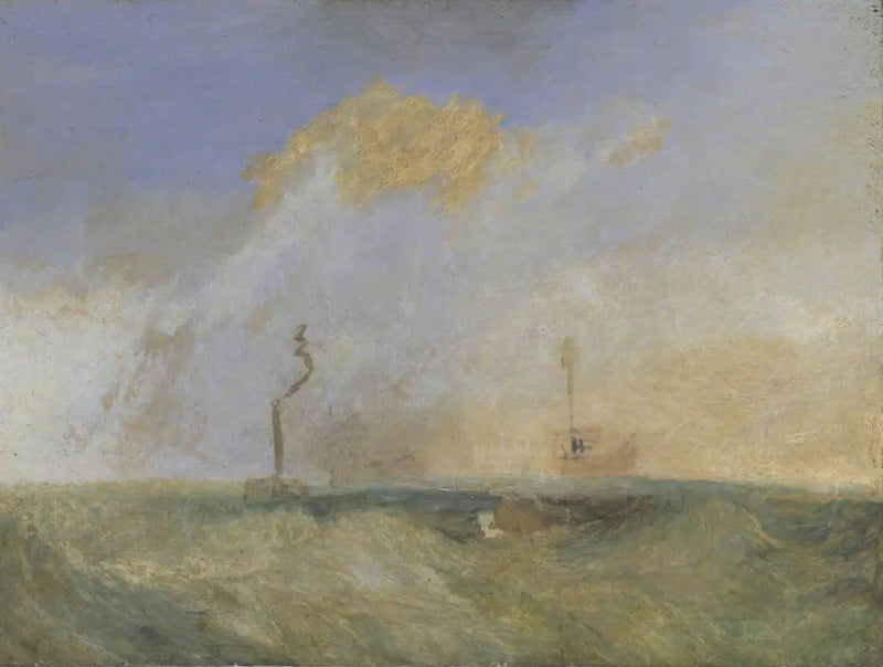 Dampfer und Lichtschiff; eine Studie für 'Der kämpfende Temeraire' - J. M. W. Turner