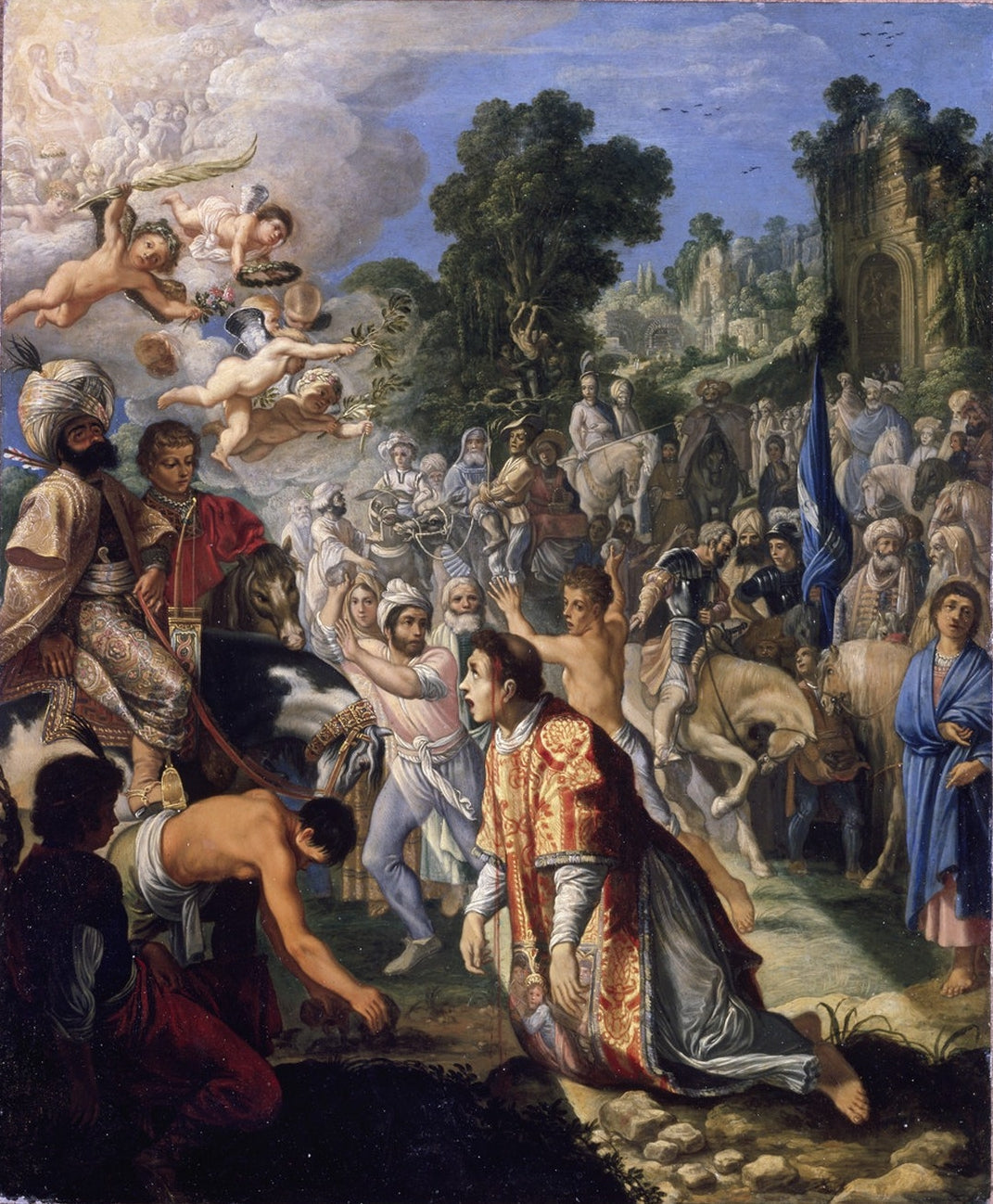 Steinigung des heiligen Stephanus - Adam Elsheimer image 1 tableau peint à l’huile sur toile