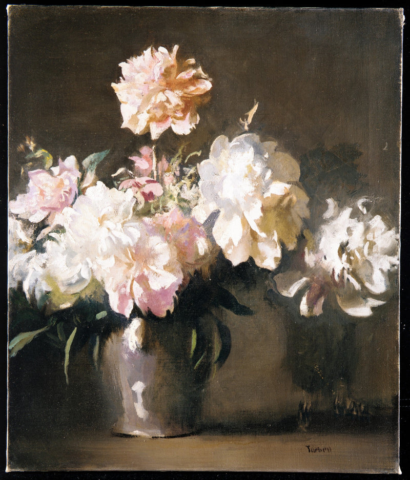Stillleben: Vase mit Pfingstrosen - Edmund Charles Tarbell