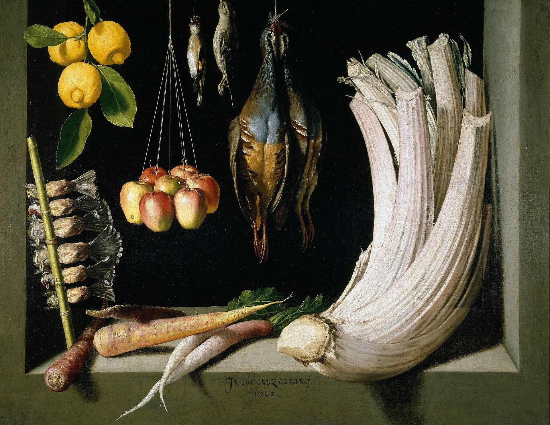 Nature morte avec gibier, légumes et fruits - Juan Sánchez Cotán