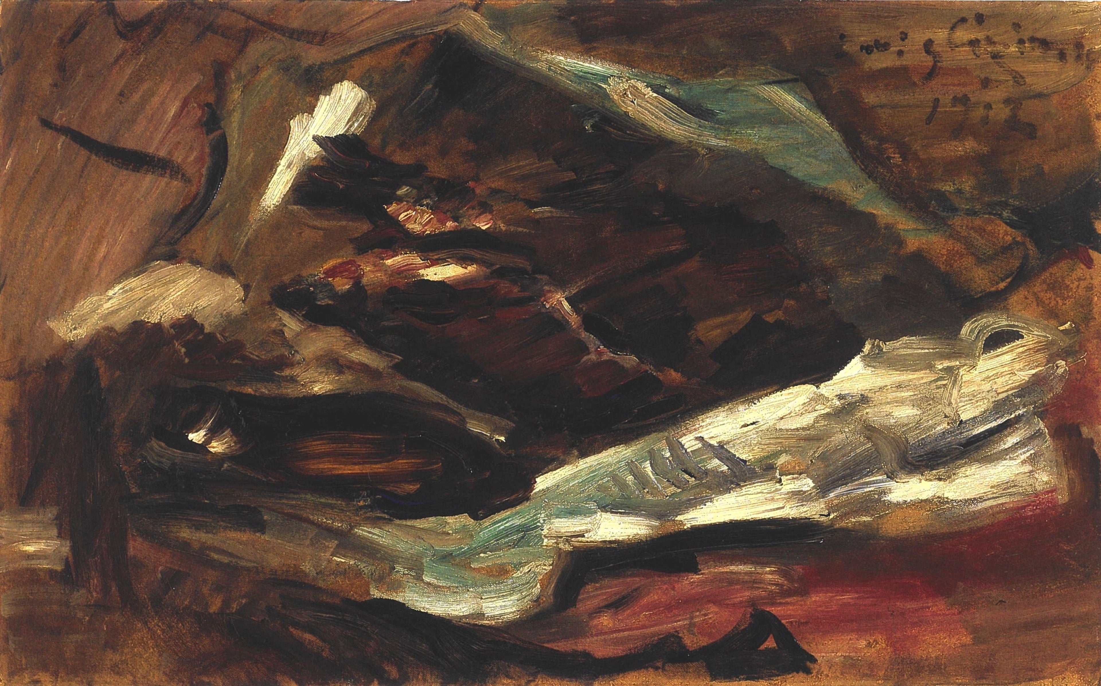 Stillleben mit Fischen - Lovis Corinth image 1 copie peinte à la main à l’huile