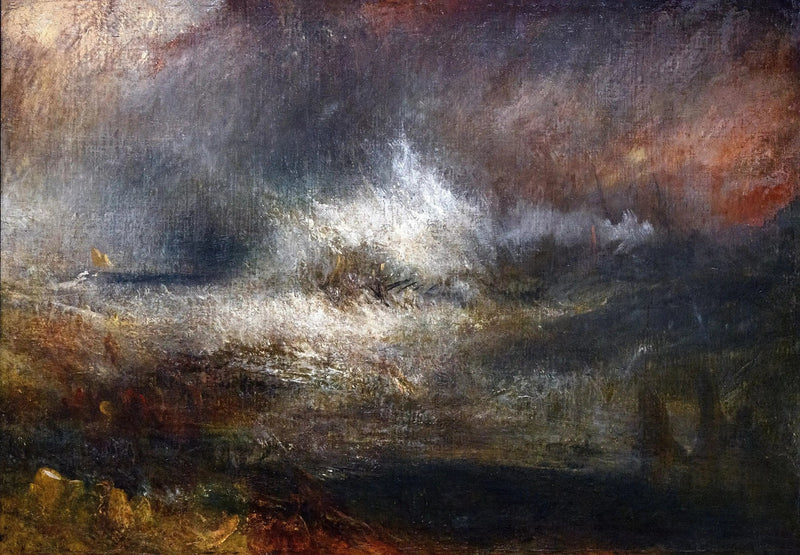 Stürmische See mit brennendem Wrack - J. M. W. Turner