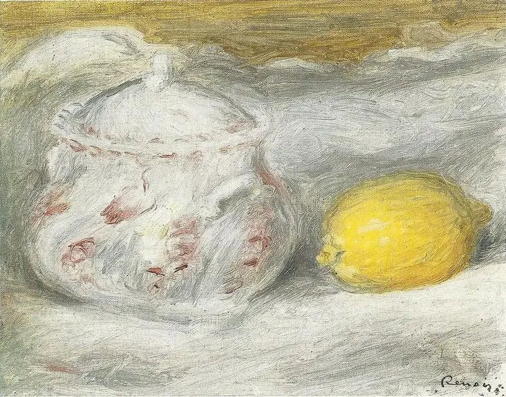 Zuckerdose und Zitrone - Pierre-Auguste Renoir