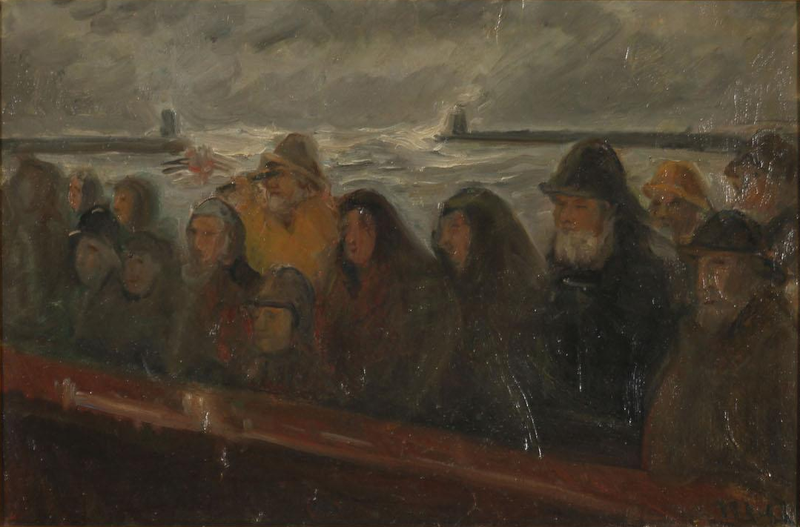 Auf dem Pier. Studie. -Michael Peter Ancher
