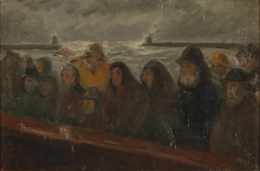 Auf dem Pier. Studie. -Michael Peter Ancher