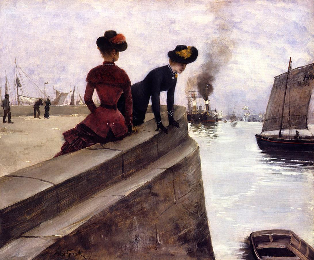 Sur la jetée, Le Havre - Norbert Gœneutte image 1 copie de tableau peinte à la main
