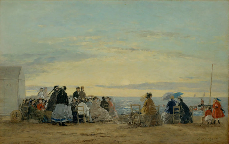 Am Strand, Sonnenuntergang - Eugène Boudin