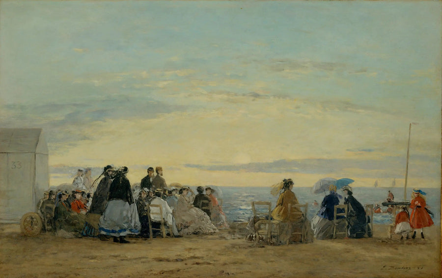 Am Strand, Sonnenuntergang - Eugène Boudin