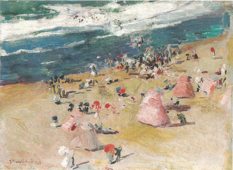 Am Strand von Biarritz - Joaquín Sorolla