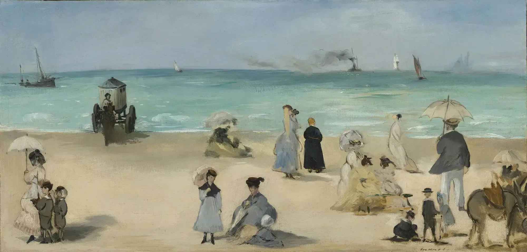 Sur la plage de Boulogne - Édouard Manet image 1 tableau peint à l’huile sur toile