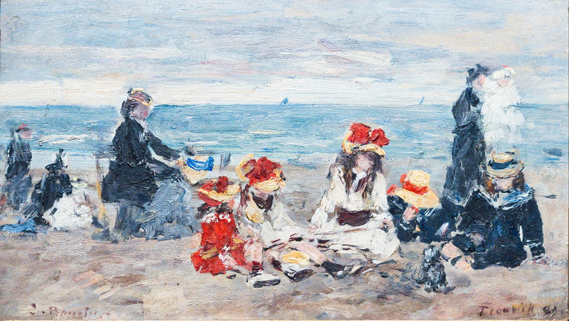 Am Strand von Trouville - Eugène Boudin