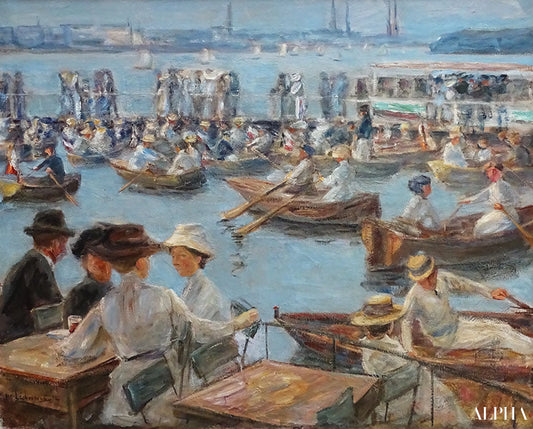 Sur l'alster à hambourg - Max Liebermann - Reproductions de tableaux et peintures haut de gamme